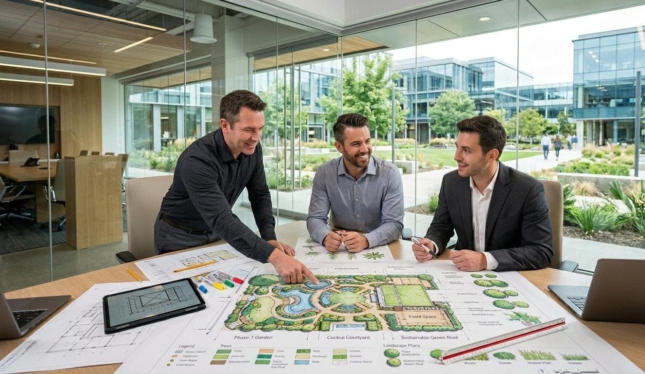 DreamLeaf Landscape team working on a project