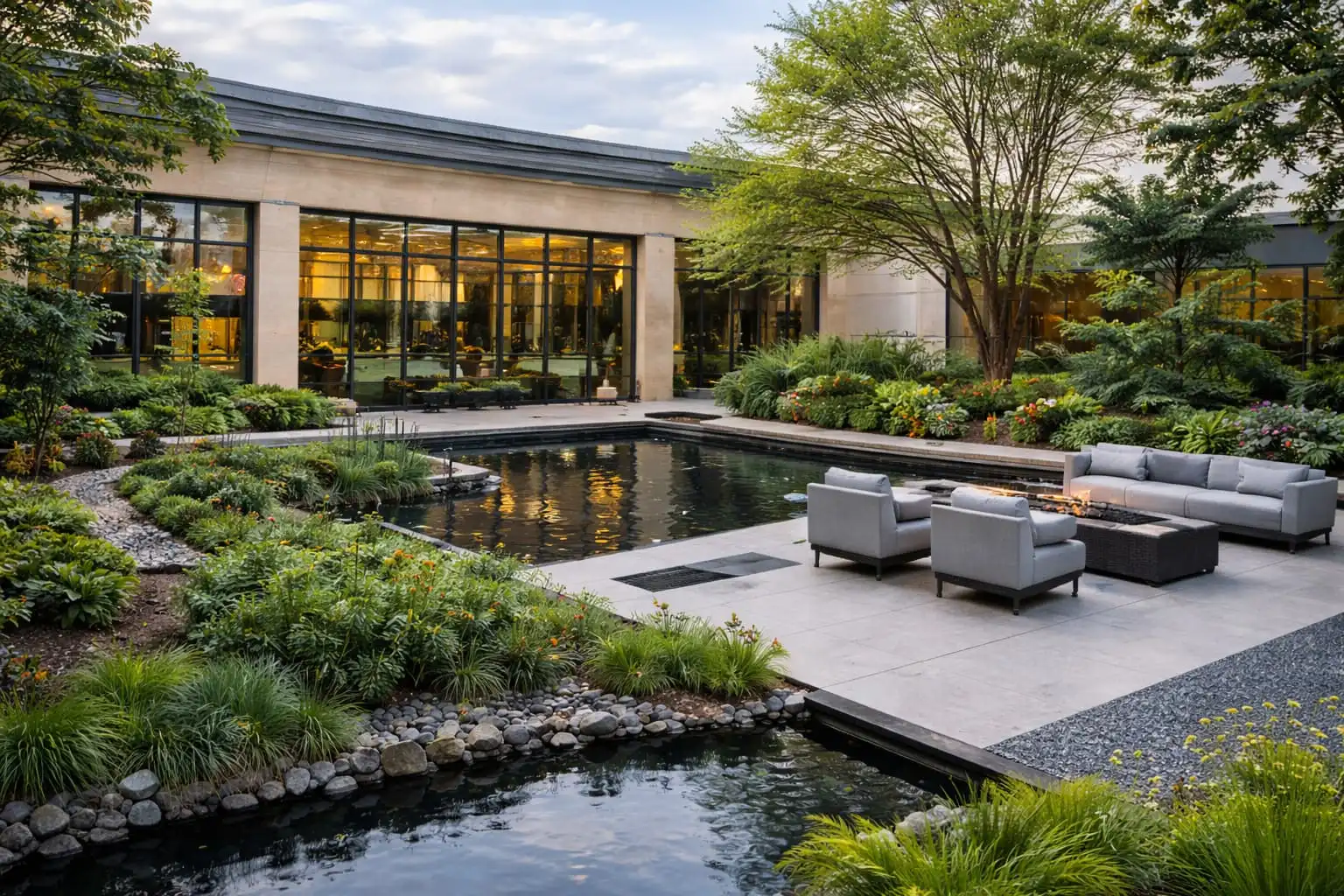 Modern Office Courtyard Garden