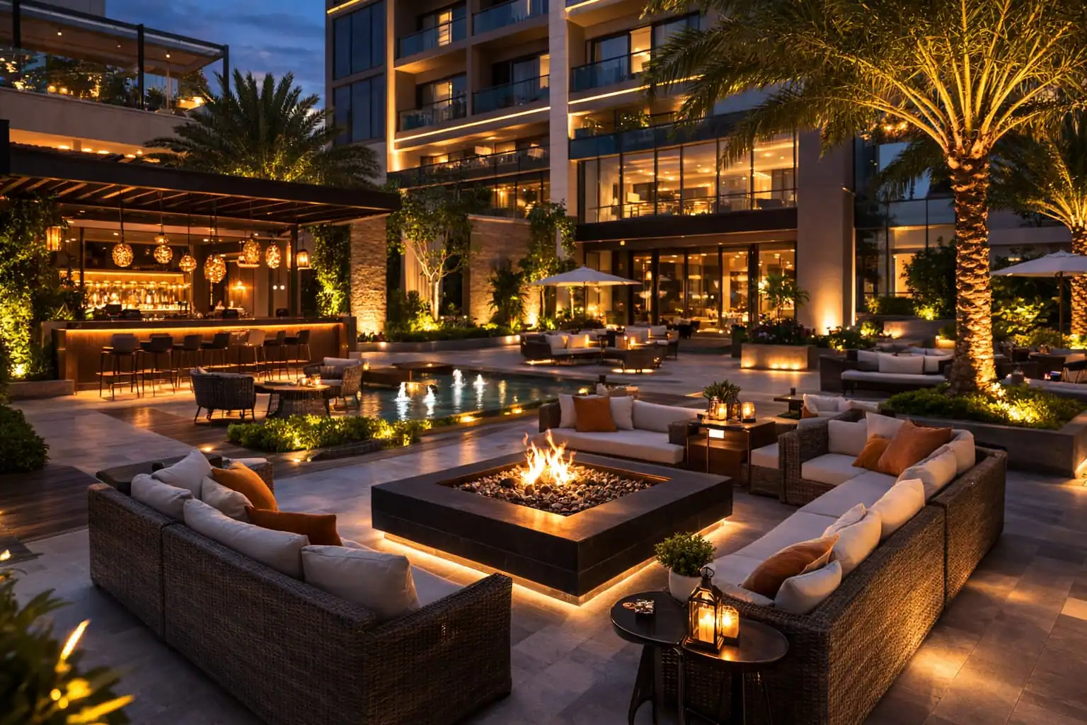 Luxury Hotel Outdoor Lounge